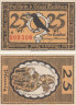  Бона. Германия. Мерзебург 25 пфеннигов 1921 год. Нотгельд. (XF) 