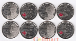 Канада. 25 центов 2012-2013 год. 200 лет Войне 1812 года. (набор монет 8 штук)