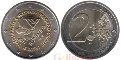 Словакия. 2 евро 2011 год. 20 лет формирования Вишеградской группы.