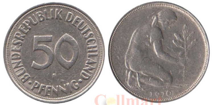  ФРГ. 50 пфеннигов 1970 год. (F) 