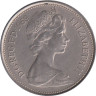  Великобритания. 5 новых пенсов 1969 год. Корона над цветком репейника (эмблема Шотландии). 