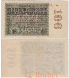 Бона. Германия (Веймарская республика) 100.000.000 марок 1923 год. P-107d.1 (VF)