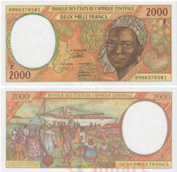 Бона. Центральная Африка, ЦАР (литера F) 2000 франков 1999 год. Тропические фрукты. P-303Ff (Пресс)