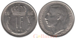 Люксембург. 1 франк 1986 год. Великий герцог Жан.