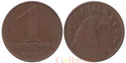 Австрия. 1 грош 1937 год. Орел.