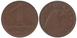 Австрия. 1 грош 1937 год.