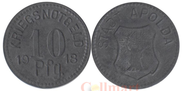  Германия. Апольда. 10 пфеннигов 1918 год. Нотгельд. 