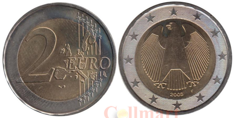  Германия. 2 евро 2003 год. Федеральный орёл. (F) 