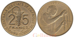 Западная Африка (BCEAO). 25 франков 1997 год. Золотая гиря народа ашанти.