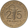  Западная Африка (BCEAO). 25 франков 1997 год. Золотая гиря народа ашанти. 