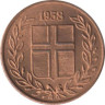  Исландия. 1 эйре 1958 год. 