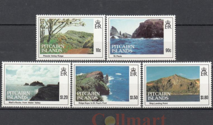  Набор марок. Острова Питкэрн 1993 год. Пейзажи острова Питкэрн. (5 марок) 