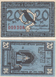 Бона. Германия. Мерзебург 20 пфеннигов 1921 год. Нотгельд. (XF)