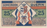  Бона. Германия. Кверн 25 пфеннигов 1921 год. Церковь в Кверне. Нотгельд. (XF) 