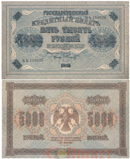  Бона. 5000 рублей 1918 год. РСФСР. (Пятаков - Шмидт). (VF) 
