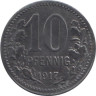  Германия. Изерлон. 10 пфеннигов 1917 год. Нотгельд. 