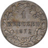  Вюртемберг. 1 крейцер 1872 год. Герб. 