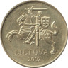  Литва. 10 центов 2007 год. Герб Литвы - Витис. 