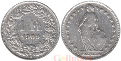 Швейцария. 1 франк 1909 год. Гельвеция.