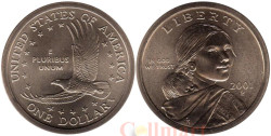 США. 1 доллар Сакагавея 2001 год. Орел. (P)