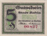  Бона. Германия. Кала 5 пфеннигов 1921 год. Замок на холме. Нотгельд. (XF) 