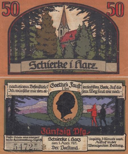  Бона. Германия. Ширке 50 пфеннигов 1921 год. Нотгельд. (VF) 