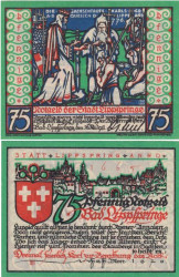 Бона. Германия. Бад-Липпшпринге 75 пфеннигов 1921 год. Нотгельд. (XF)