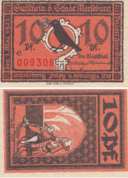 Бона. Германия. Мерзебург 10 пфеннигов 1921 год. Нотгельд. (XF)