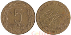 Центральная Африка (BEAC). 5 франков 1983 год. Антилопы.