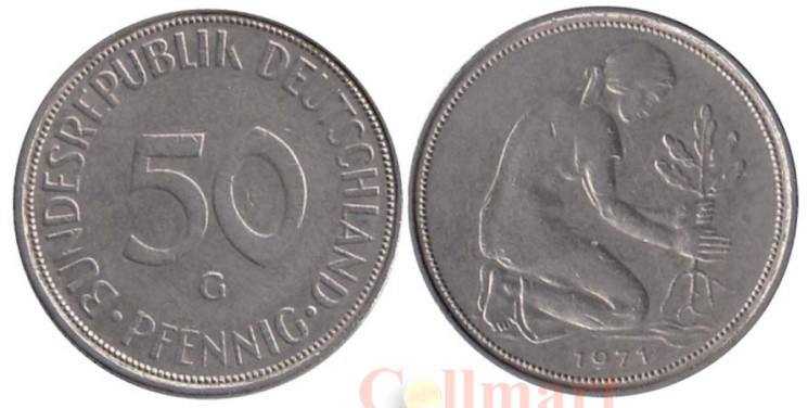  ФРГ. 50 пфеннигов 1971 год. (G) 