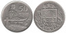  Латвия. 50 сантимов 1922 год. Женщина в национальном костюме. 