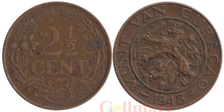  Кюрасао. 2,5 цента 1948 год. Герб. 