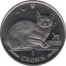  Остров Мэн. 1 крона 1996 год. Кошки - Бурманская кошка. 