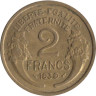  Франция. 2 франка 1939 год. Тип Морлон. Марианна. 
