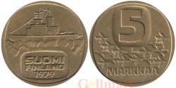 Финляндия. 5 марок 1979 год. Ледокол Урхо.