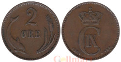 Дания. 2 эре 1906 год. Дельфин.