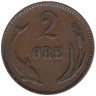  Дания. 2 эре 1906 год. Дельфин. 