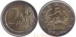 Греция. 2 евро 2009 год. Похищение Европы Зевсом.