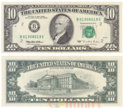 Бона. США 10 долларов 1995 год. Александр Гамильтон. (Пресс)
