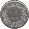  Швейцария. 1/2 франка 1995 год. Гельвеция. 