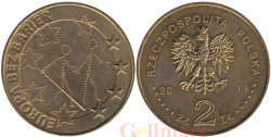 Польша. 2 злотых 2011 год. 100 лет обществу защиты слепых.