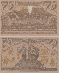 Бона. Германия. Обераммергау 75 пфеннигов 1921 год. Нотгельд. (XF)