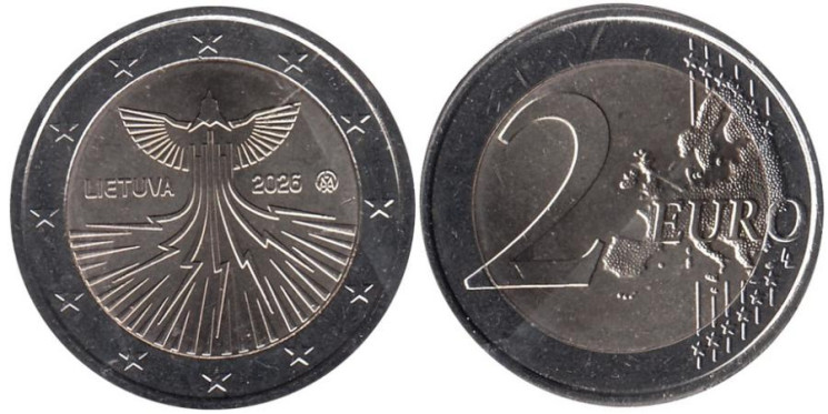  Литва. 2 евро 2026 год. Энергетическая независимость Литвы. 