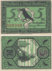 Бона. Германия. Мерзебург 5 пфеннигов 1921 год. Нотгельд. (XF)