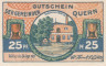  Бона. Германия. Кверн 25 пфеннигов 1921 год. Панорамный вид на общину Кверн. Нотгельд. (XF) 