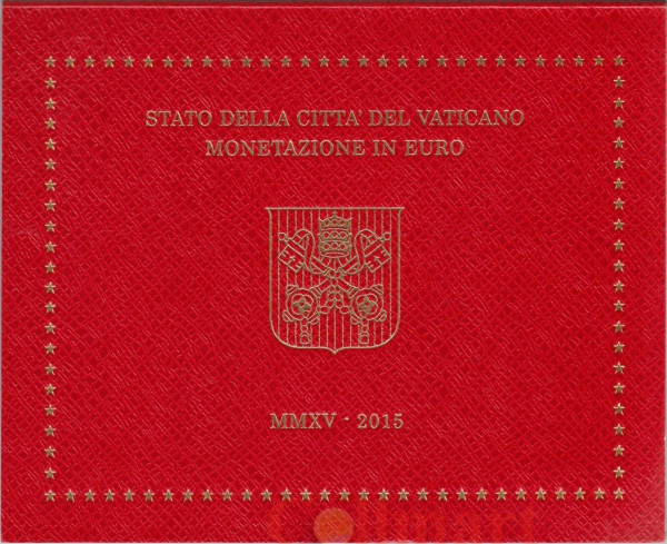  Ватикан. Годовой набор монет евро в буклете 2015 год. 