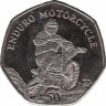  Остров Мэн. 50 пенсов 2012 год. Персоны года - мотоциклист Эндуро Дэвид Найт. 