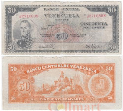 Бона. Венесуэла 50 боливаров 1963 год. Симон Боливар. (G)