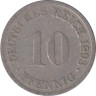  Германская империя. 10 пфеннигов 1893 год. (G) 