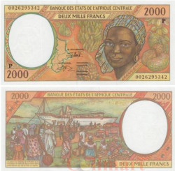 Бона. Центральная Африка, Чад (литера Р) 2000 франков 2000 год. Тропические фрукты. P-603Pg (Пресс)